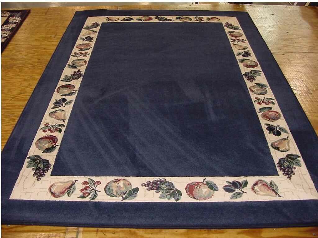6x9 Nylon Fruit Inlaid Border Rug