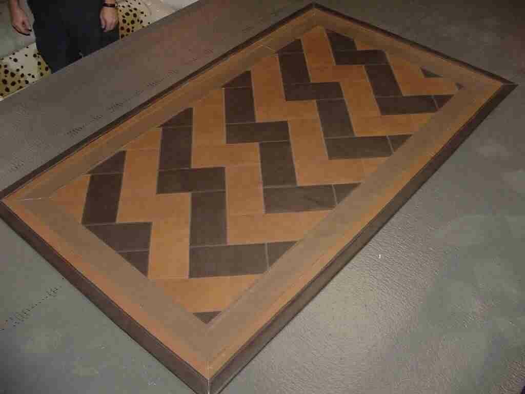 Facets leather rug